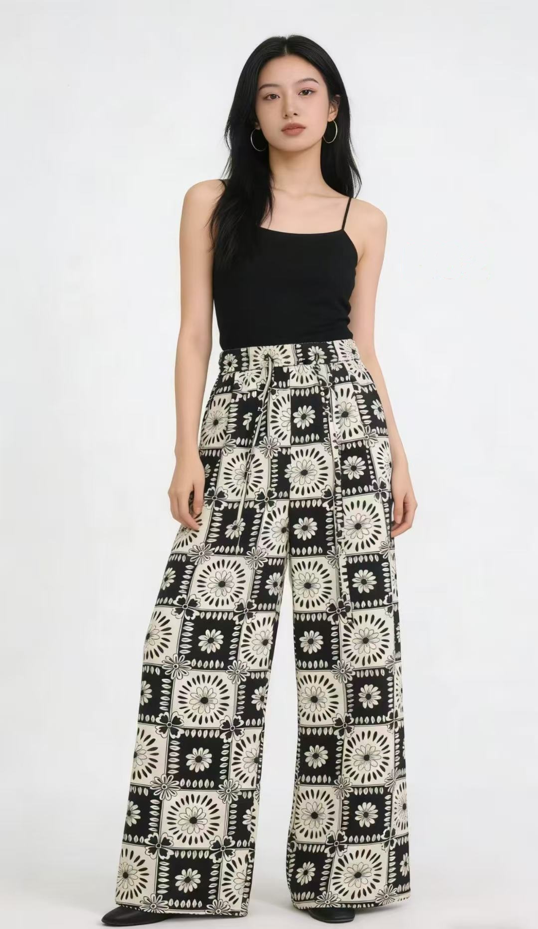 Flowers Wide-leg Pants