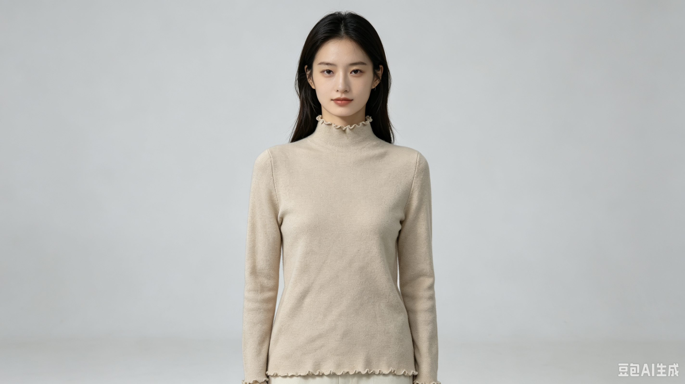 Cute simple wood ear lace frill knit