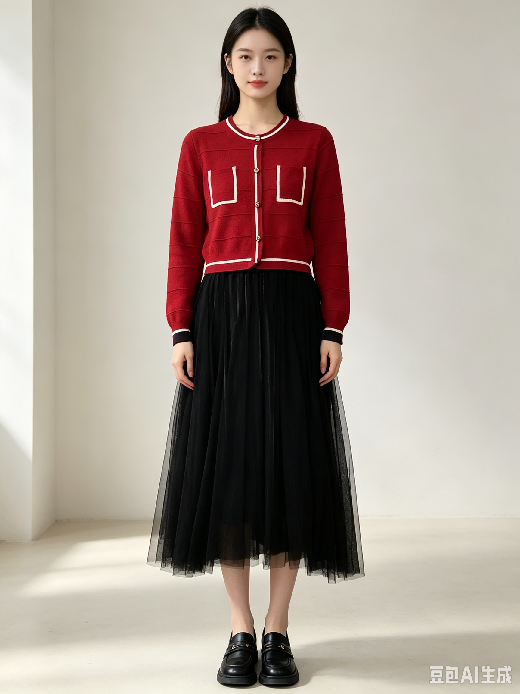 Knit Top Tulle Dress