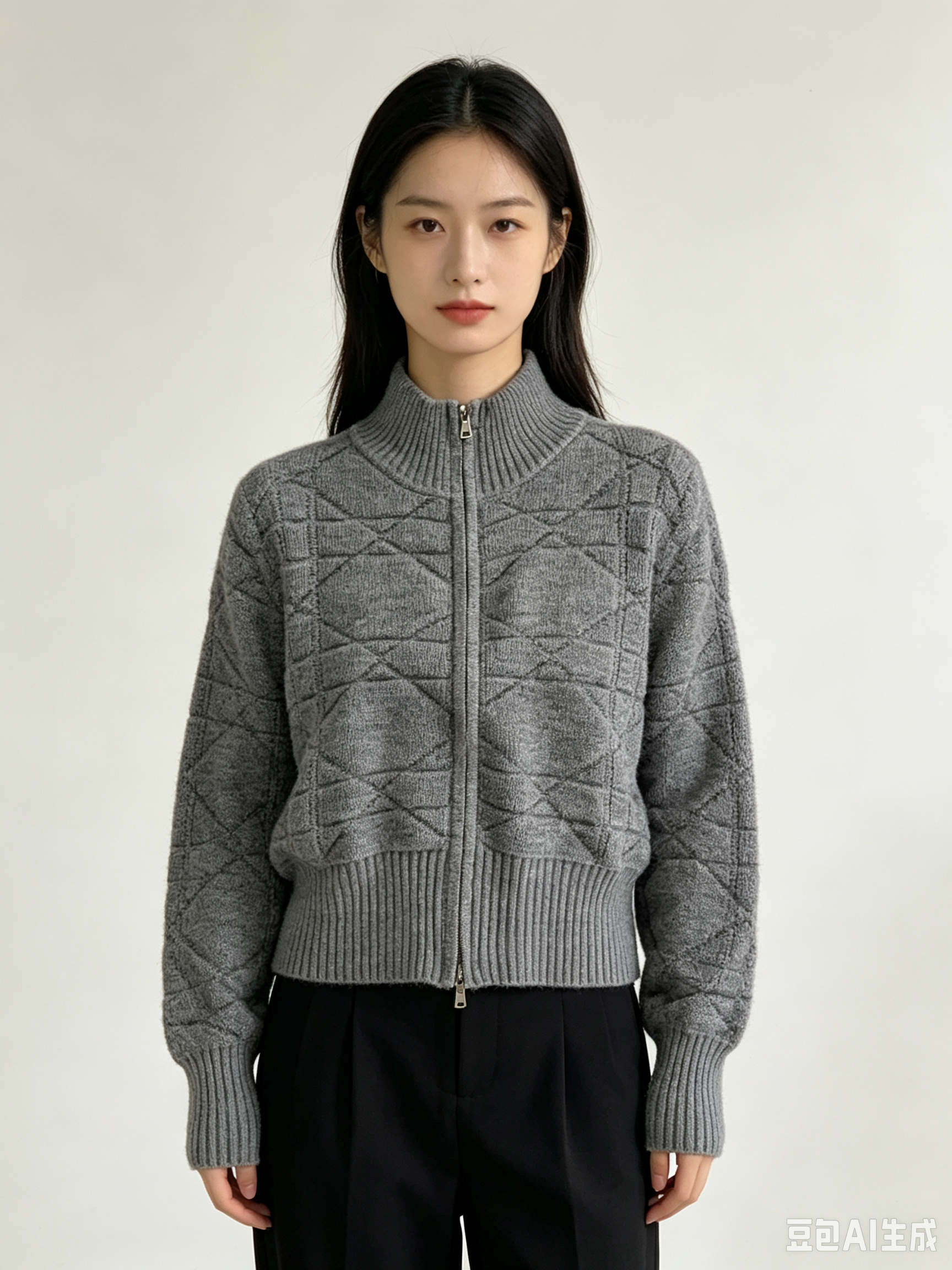 Jacquard Knit Blouson