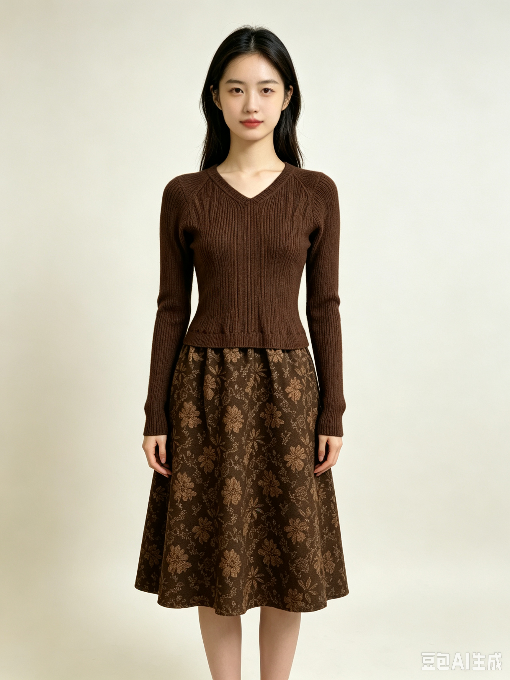 Jacquard Panel Dress