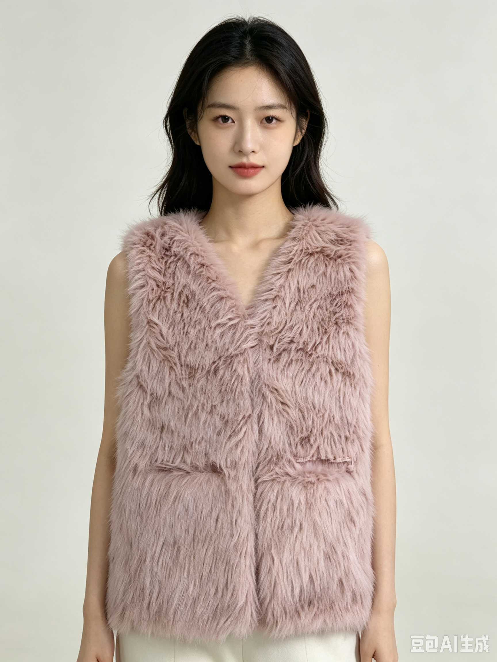 Voluminous fur vest