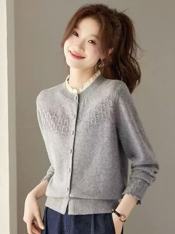 Openwork knit cardigan
