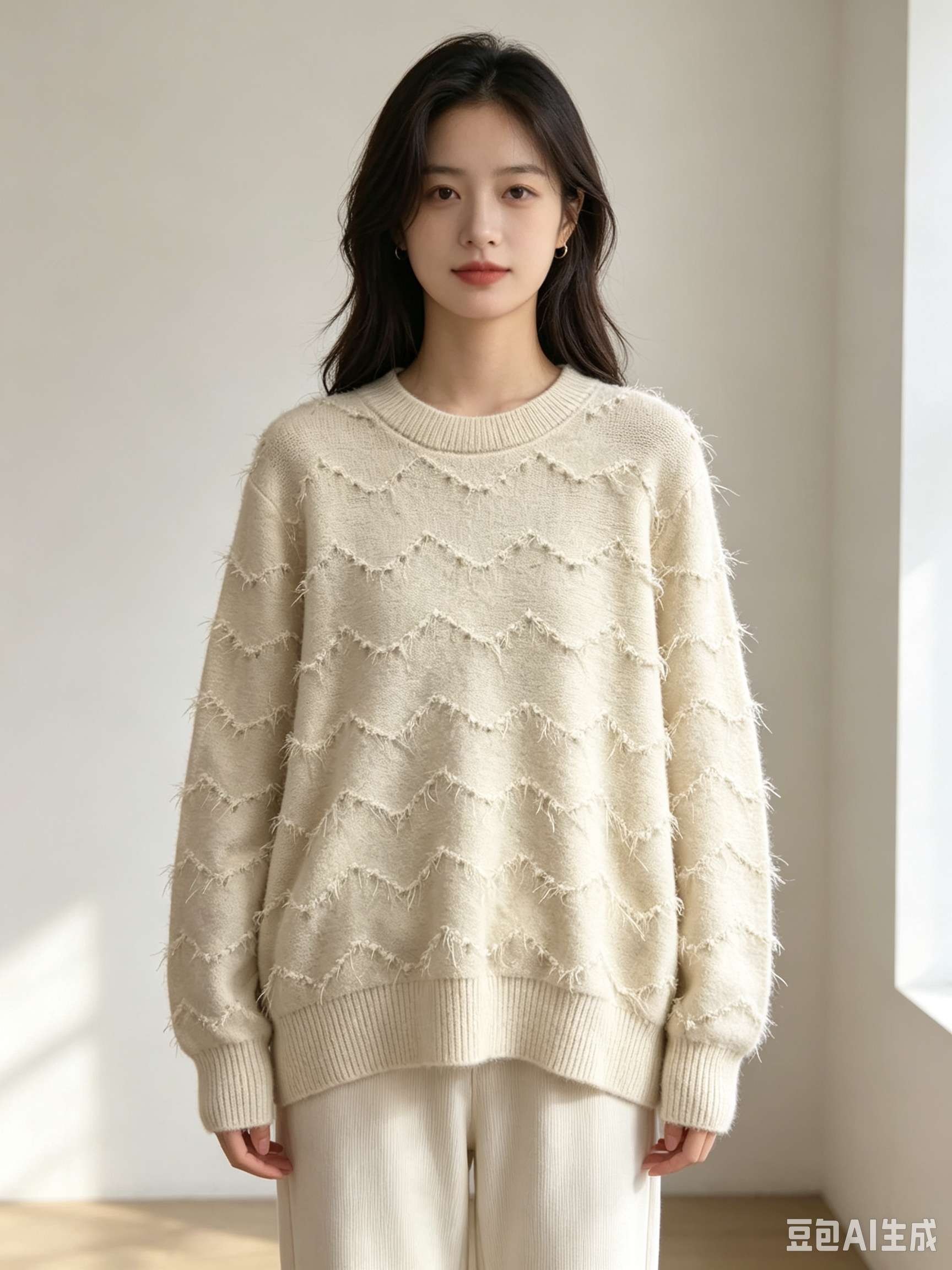 French-style tassel knit sweater