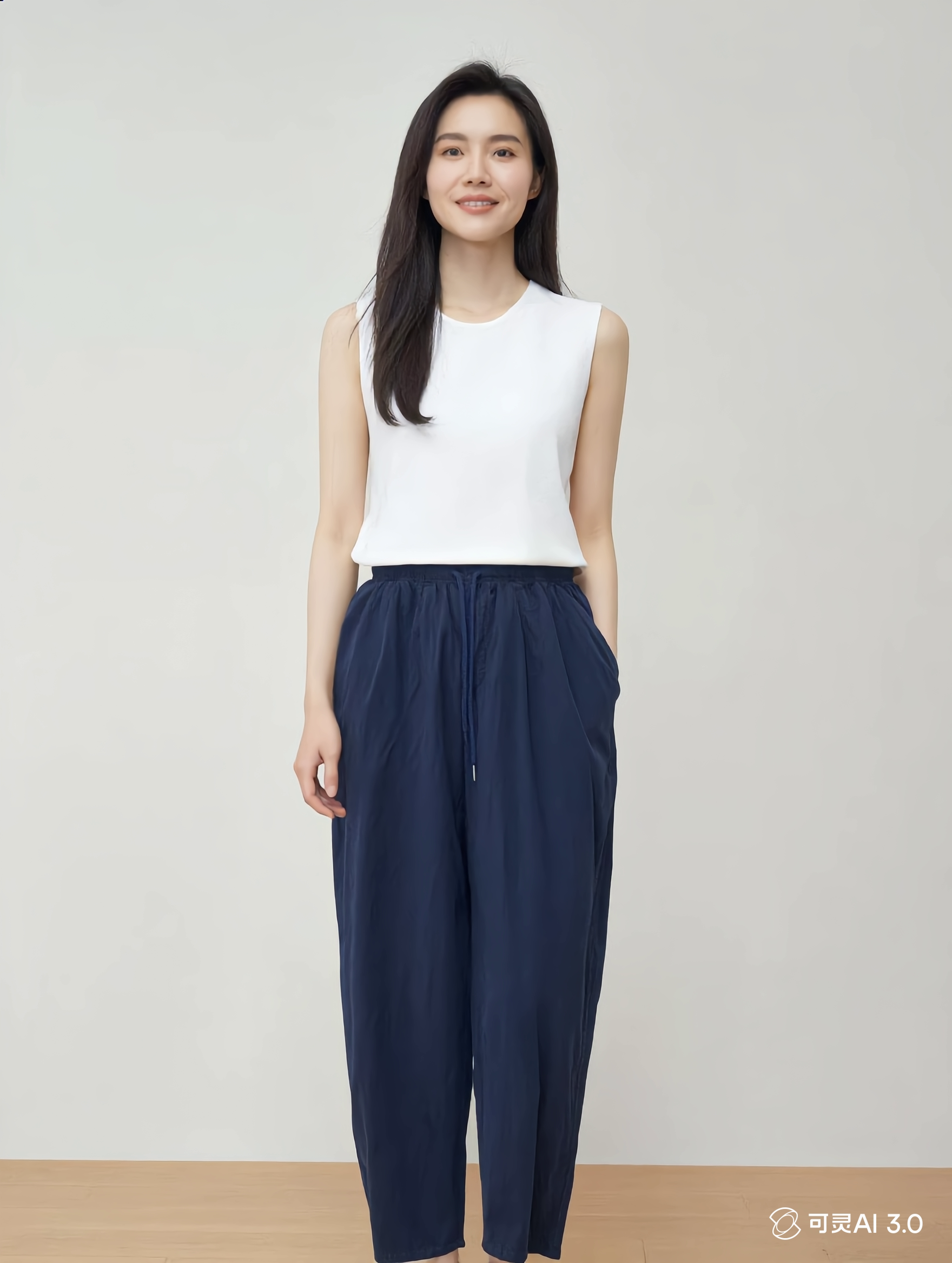 Elastic Waist Slim Pants