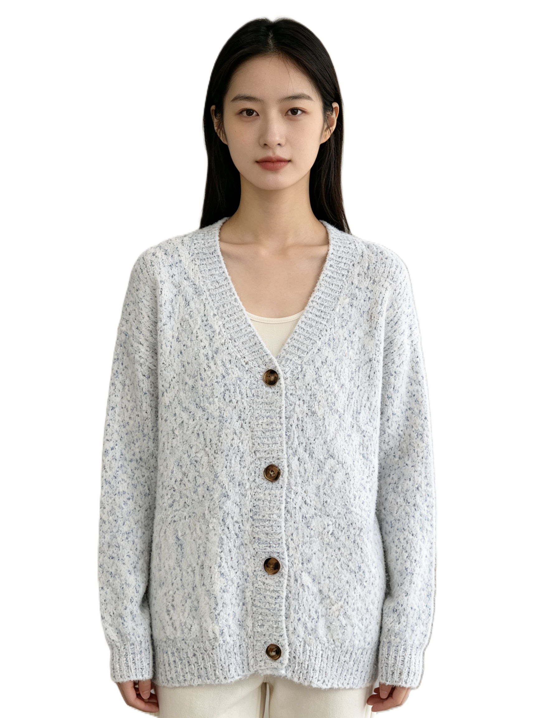Fuzzy Loose Knit Cardigan